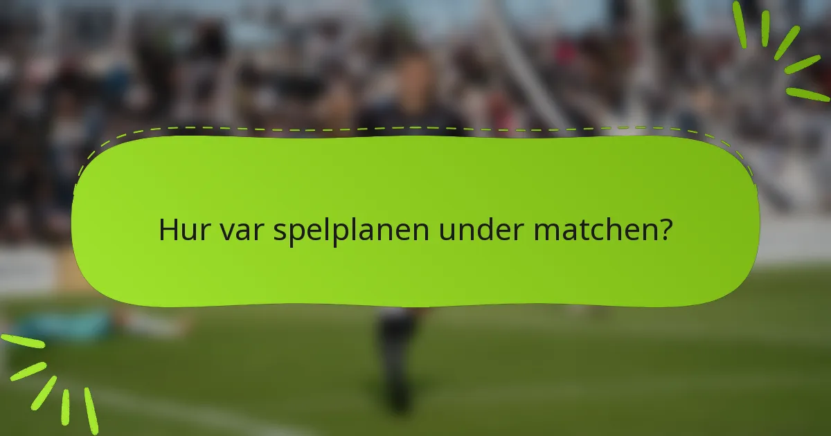 Hur var spelplanen under matchen?