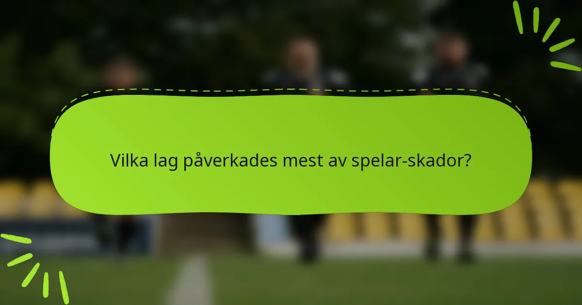 Vilka lag påverkades mest av spelar-skador?